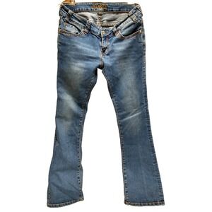 womens ROCK & ROLL COWGIRL RIVAL, LOW‎ RISE, BOOT CUT JEANS, SIZE 35-33